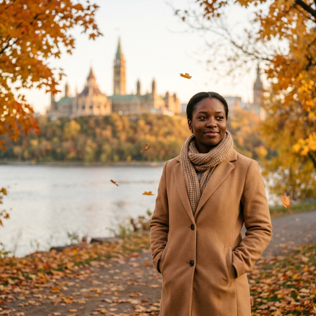 Nouvelle arrivante près de la colline du Parlement à Ottawa